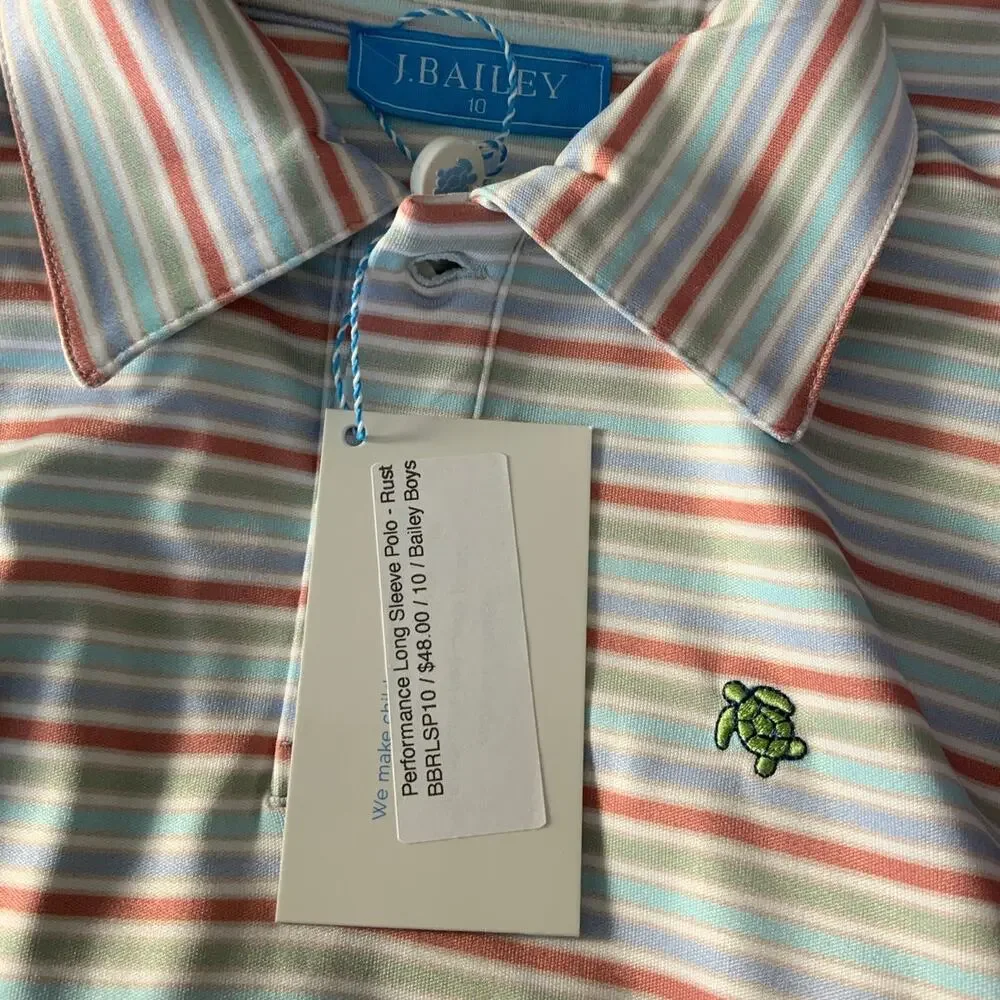 J. Bailey Performance Long Sleeve‎ Everyday Polo NWT size 10